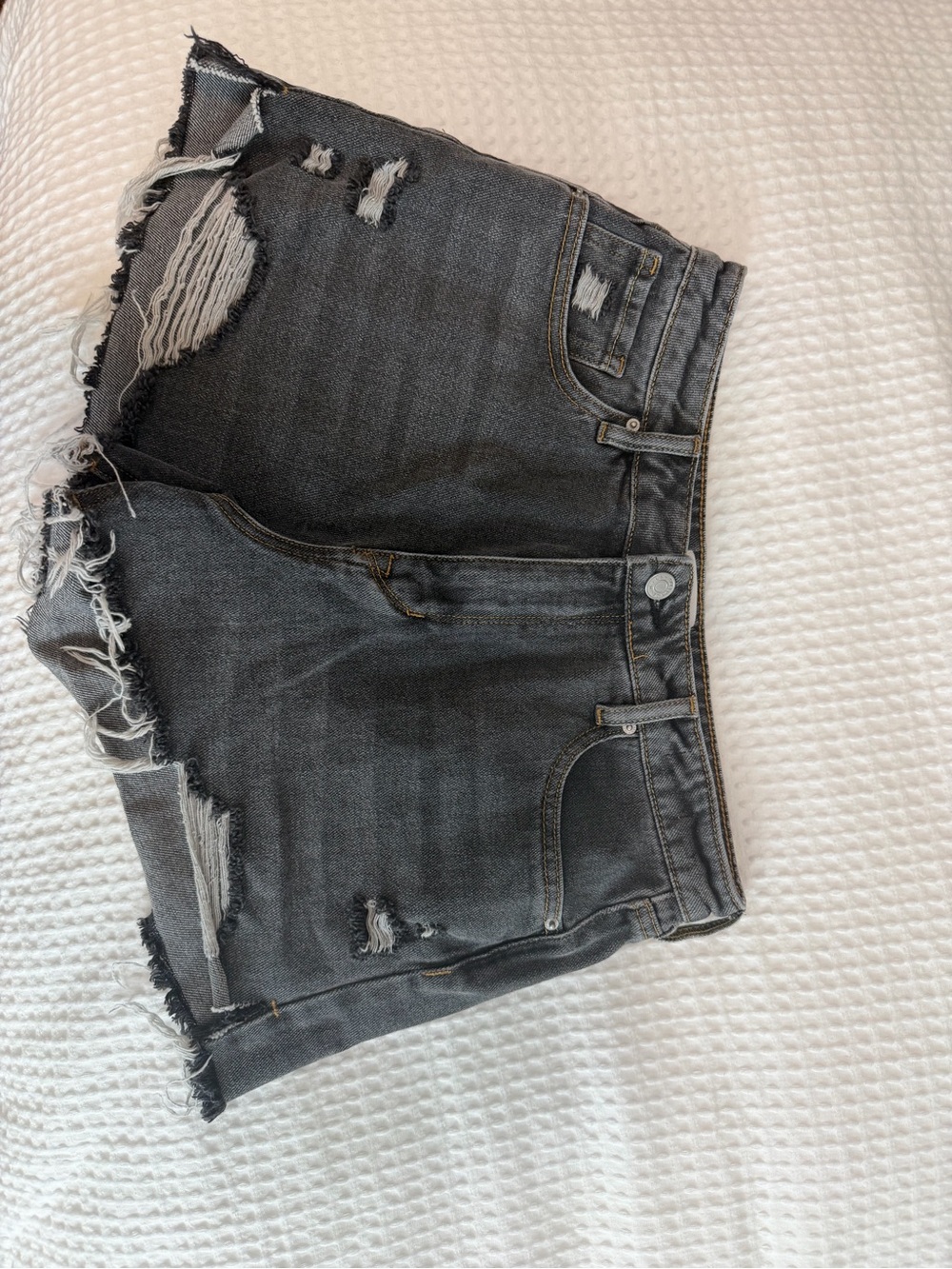 Distressed Black Denim Women’s Shorts